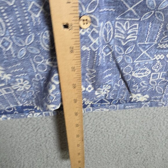 Op Sport Camp Shirt Mens Size 2XL Blue Hawaiian Floral All Over Print Cotton VTG - Picture 7 of 11